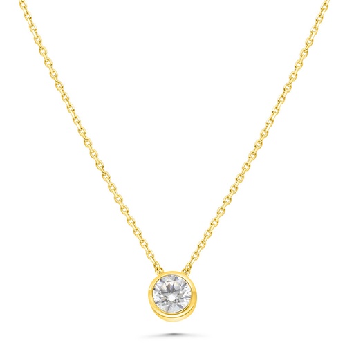 [NCL02WCZ00000C165] Sterling Silver 925 Necklace Golden Plated Embedded With White Zircon