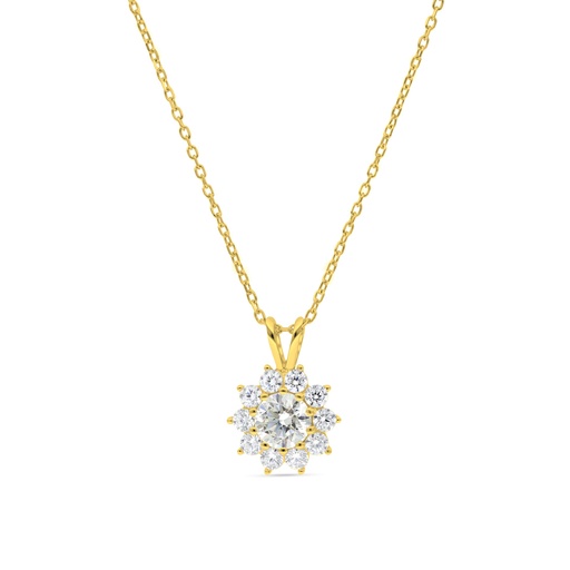 [NCL02WCZ00000C167] Sterling Silver 925 Necklace Golden Plated Embedded With White Zircon