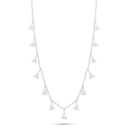 Sterling Silver 925 Necklace Rhodium Plated Embedded With White Zircon