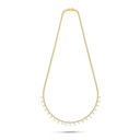 Sterling Silver 925 Necklace Golden Plated Embedded With White Zircon