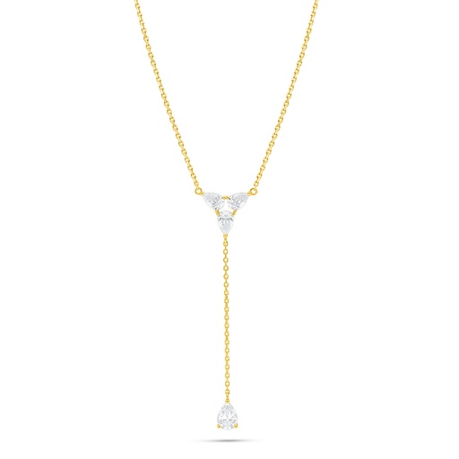 [NCL02WCZ00000C211] Sterling Silver 925 Necklace Golden Plated Embedded With White Zircon