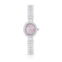 Stainless Steel 316 Watch Silver Plated Embedded With White Zircon - Pink MOP DIAL