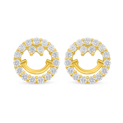 [EAR02WCZ00000D357] Sterling Silver 925 Earring Golden Plated Embedded With White Zircon