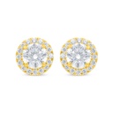 Sterling Silver 925 Earring Golden Plated Embedded With White Zircon