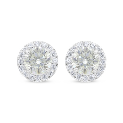 [EAR01CIT00WCZD439] Sterling Silver 925 Earring Rhodium Plated Embedded With Yellow Diamond And White Zircon