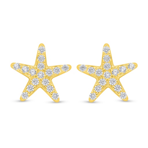 [EAR02WCZ00000D458] Sterling Silver 925 Earring Golden Plated Embedded With  White Zircon