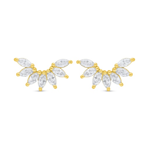 [EAR02WCZ00000D465] Sterling Silver 925 Earring Golden Plated Embedded With  White Zircon