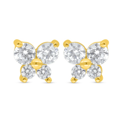 [EAR02WCZ00000D474] Sterling Silver 925 Earring Golden Plated Embedded With  White Zircon
