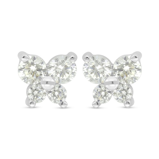 [EAR01CIT00000D474] Sterling Silver 925 Earring Rhodium Plated Embedded With Yellow Diamond