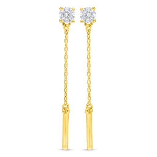 [EAR02WCZ00000D486] Sterling Silver 925 Earring Golden Plated Embedded With White Zircon