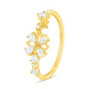 Sterling Silver 925 Ring Golden Plated Embedded With White Zircon