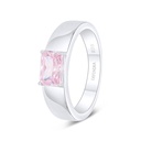 Sterling Silver 925 Ring Rhodium Plated Embedded With Pink Zircon 