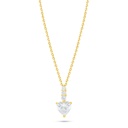 Sterling Silver 925 Necklace Golden Plated Embedded With White Zircon