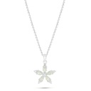 Sterling Silver 925 Necklace Rhodium Plated Embedded With Yellow Diamond And White Zircon