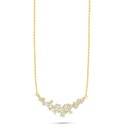 Sterling Silver 925 Necklace Golden Plated Embedded With White Zircon