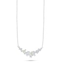 Sterling Silver 925 Necklace Rhodium Plated Embedded With Yellow Diamond And White Zircon