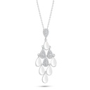 Sterling Silver 925 Necklace Rhodium Plated Embedded With White Zircon