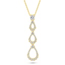 Sterling Silver 925 Necklace Golden Plated Embedded With White Zircon