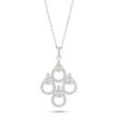 Sterling Silver 925 Necklace Rhodium Plated Embedded With Yellow Diamond And White Zircon