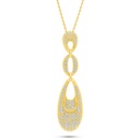 Sterling Silver 925 Necklace Golden Plated Embedded With White Zircon