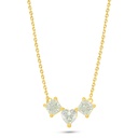 Sterling Silver 925 Necklace Golden Plated  Embedded With Yellow Diamond 