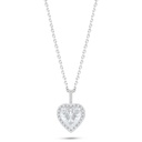 Sterling Silver 925 Necklace Rhodium Plated Embedded With White Zircon