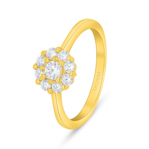 Sterling Silver 925 Ring Golden Plated Embedded With White Zircon