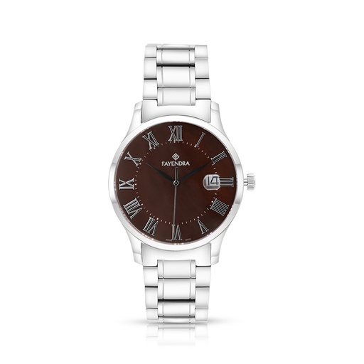 [WAT3100000BRNW099] ساعة رجالي ستانلس ستيل عيار 316 بلون فضي BROWN DIAL