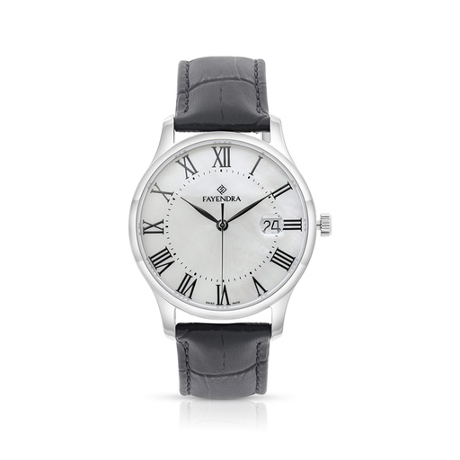 [WAT3100000MOPW100] ساعة رجالي ستانلس ستيل عيار 316 بلون فضي جلد اسود WHITE DIAL