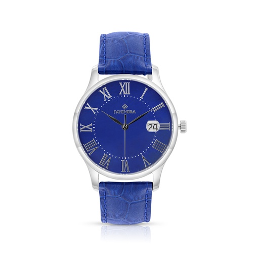 [WAT3100000BLUW100] ساعة رجالي ستانلس ستيل عيار 316 بلون فضي جلد أزرق BLUE DIAL