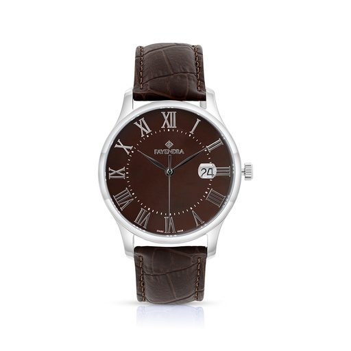 [WAT3100000BRNW100] ساعة رجالي ستانلس ستيل عيار 316 بلون فضي جلد بني BROWN DIAL