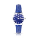 Stainless Steel 316 Watch Silver Color Embedded With Blue Leather - BLUE DIAL