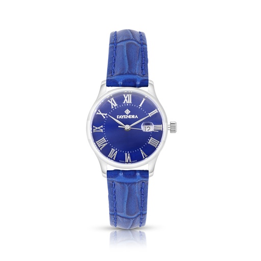 [WAT3100000BLUW101] Stainless Steel 316 Watch Silver Color Embedded With Blue Leather - BLUE MOP DIAL