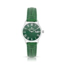 Stainless Steel 316 Watch Silver Color Embedded With Green Leather - GREEN DIAL