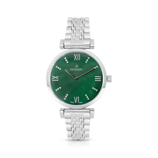 [WAT3100000GRNW108] ساعة ستانلس ستيل عيار 316 بلون فضي GREEN DIAL