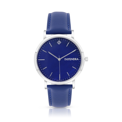 [WAT3100000BLUW109] ساعة رجالي ستانلس ستيل عيار 316 بلون فضي جلد أزرق BLUE DIAL