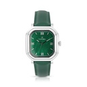 ساعة رجالي ستانلس ستيل عيار 316 بلون فضي جلد أخضر GREEN DIAL