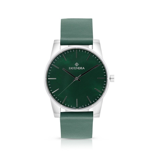 [WAT3100000GRNW113] ساعة رجالي ستانلس ستيل عيار 316 بلون فضي جلد أخضر GREEN DIAL