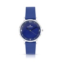 Stainless Steel 316 Watch Silver Color Embedded With BLUE Leather - BLUE DIAL