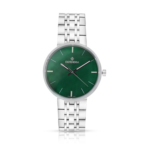 [WAT3100000GRNW116] ساعة رجالي ستانلس ستيل عيار 316 بلون فضي GREEN DIAL