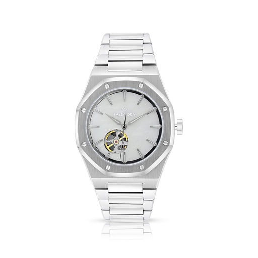 [WAT3100000MOPW119] ساعة رجالي ستانلس ستيل عيار 316 بلون فضي WHITE DIAL