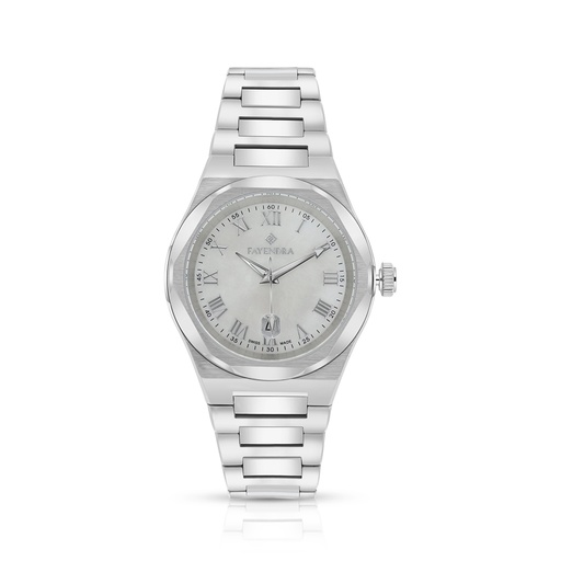 [WAT3100000MOPW122] Stainless Steel 316L Watch Silver Color For Men - white MOP dial 