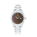 Stainless Steel 316L Watch Silver Color For Men - coffee MOP dial 