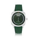 Stainless Steel 316L Watch Silver Color Embedded With Green Rubber For Men - Green metal dial 