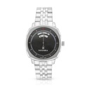 Stainless Steel 316L Watch Silver Color For Men - black metal dial 