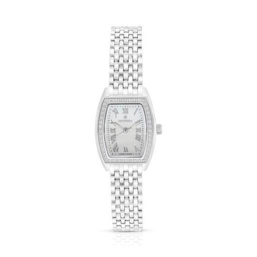 [WAT31WCZ00MOPW129] Stainless Steel 316L Watch Silver Color With White Zircon - white MOP dial 
