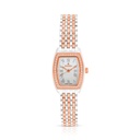 Stainless Steel 316L Watch Silver And Rose Golden Color With White Zircon - white MOP dial 