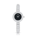 Stainless Steel 316L Watch Silver Color Embedded With White Zircon - black MOP dial 