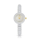 Stainless Steel 316L Watch Silver And Golden Color Embedded With White Zircon - white MOP dial 