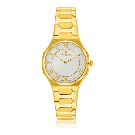 [WAT3200000MOPW134] Stainless Steel 316L Watch Golden Color - coffee MOP dial 